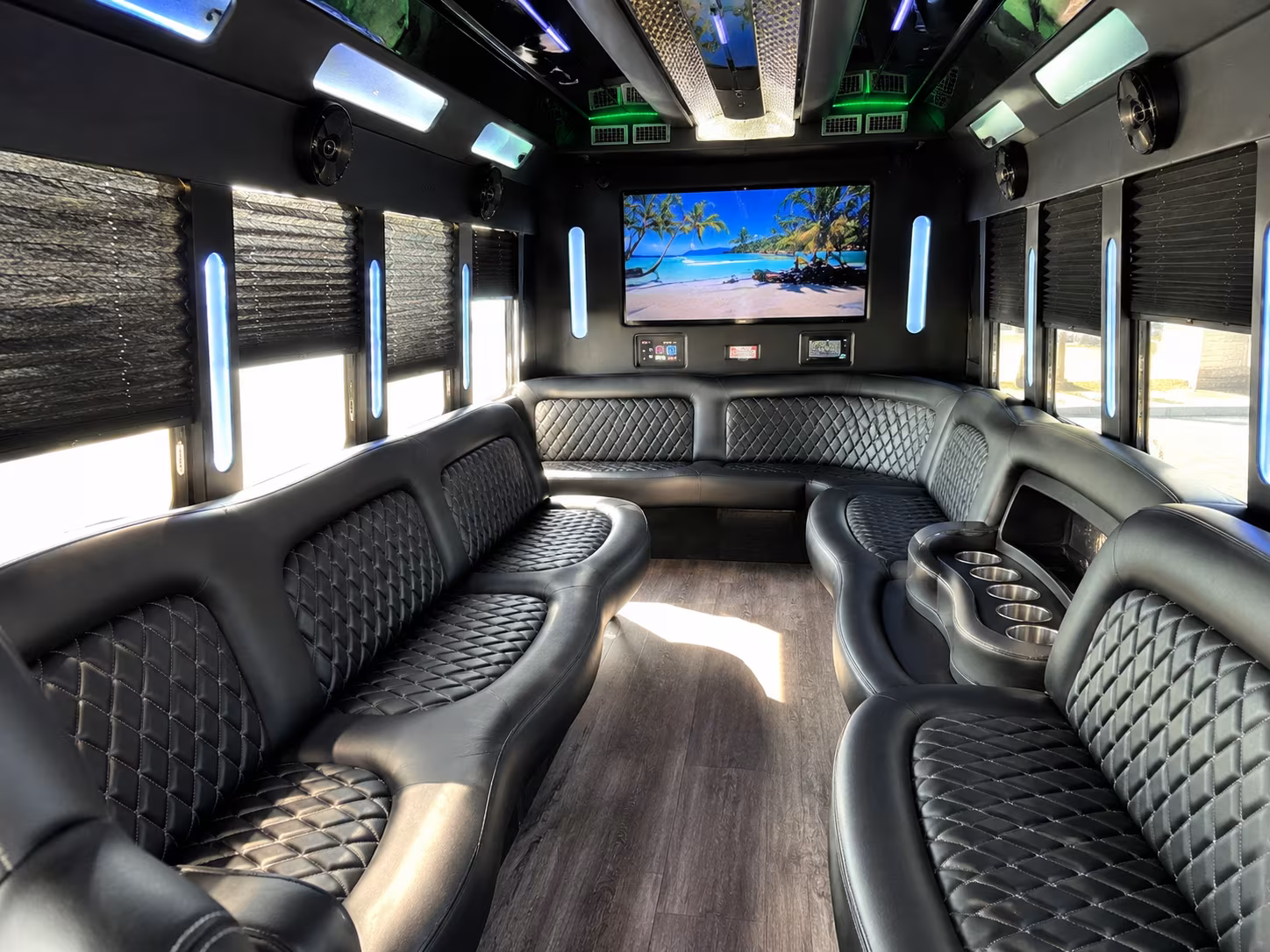 Cary Sporting Event Transportation party bus interior