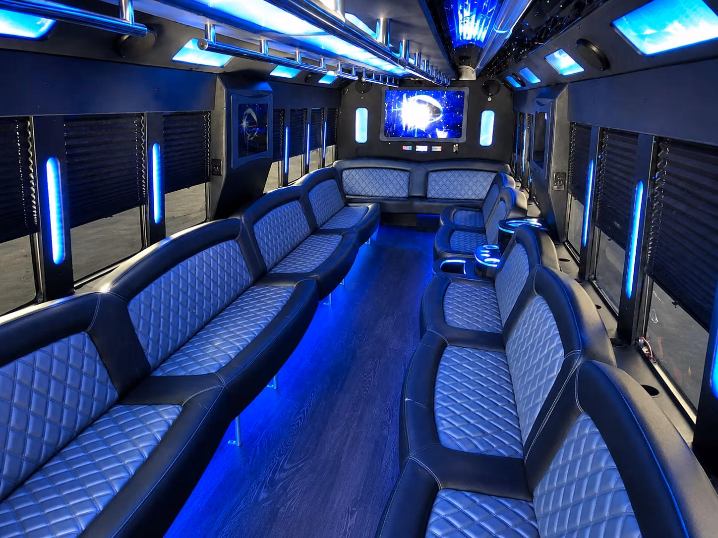 Cary Wedding Transportation party bus exterior