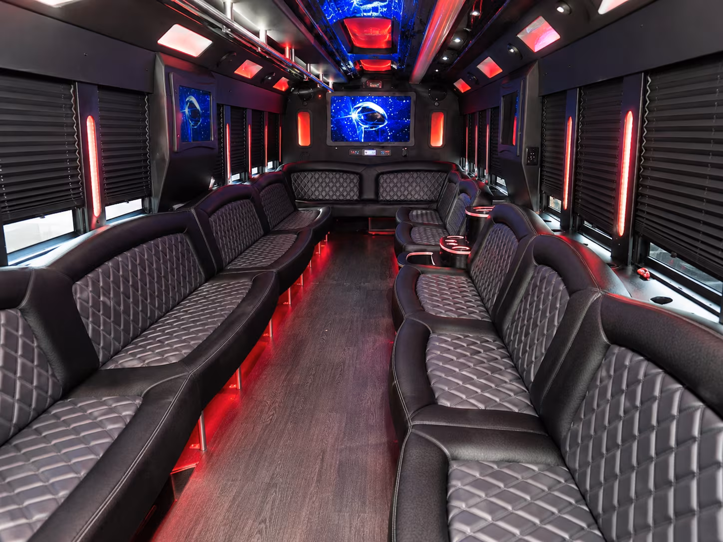 Cary Wedding Transportation party bus exterior