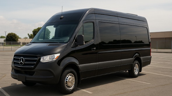 Exterior of Cary Party Bus Company's 14 Passenger Sprinter Limousine in Cary