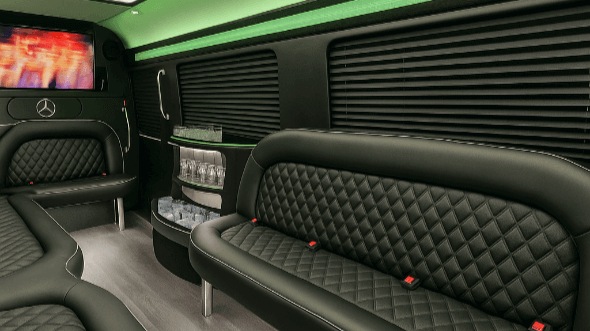 Interior of Cary Party Bus Company's 18 Passenger Party Bus in Cary