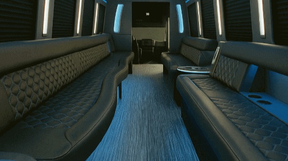 Interior of Cary Party Bus Company's 20 Passenger Party Bus in Cary