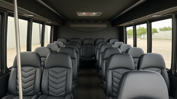 Interior of Charter Bus Company Cary's 25 Passenger Minibus in Cary