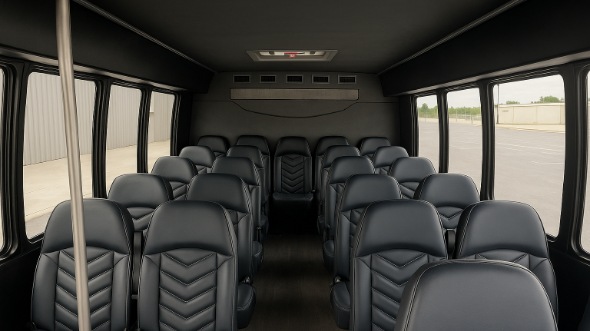 Interior of Charter Bus Company Cary's 28 Passenger Minibus in Cary
