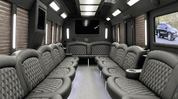 Interior of Charter Bus Company High Point's 28 Passenger Party Bus in High Point