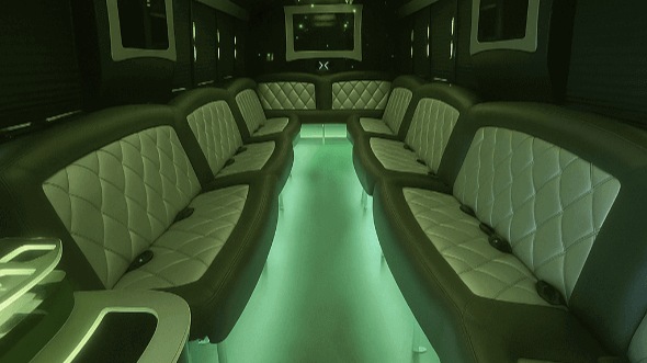 Interior of Cary Party Bus Company's 30 Passenger Party Bus in Cary