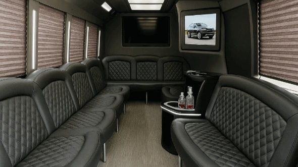 Interior of Charter Bus Company High Point's 30 Passenger Party Bus in High Point
