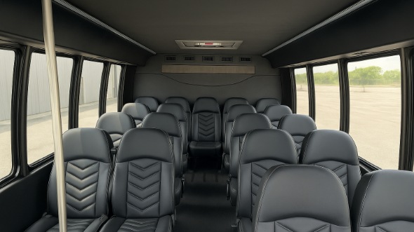 Interior of Charter Bus Company Cary's 35 Passenger Minibus in Cary