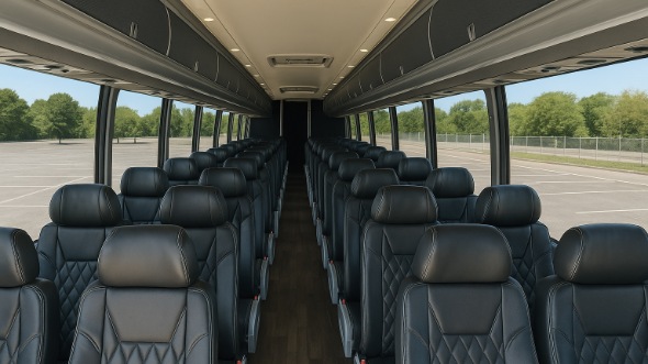 Interior of Charter Bus Company Cary's 44 Passenger Charter Bus in Cary
