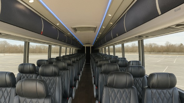 Interior of Charter Bus Company Cary's 45 Passenger Charter Bus in Cary