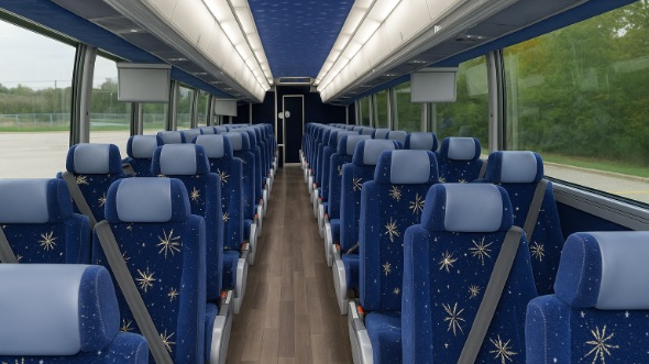 Interior of Charter Bus Company Cary's 48 Passenger Charter Bus in Cary