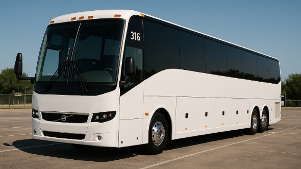 Exterior of Charter Bus Company Apex's 50 Passenger Party Bus in Apex