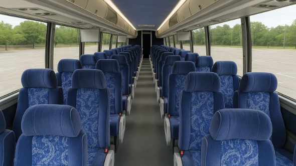 Interior of Charter Bus Company Cary's 51 Passenger Charter Bus in Cary