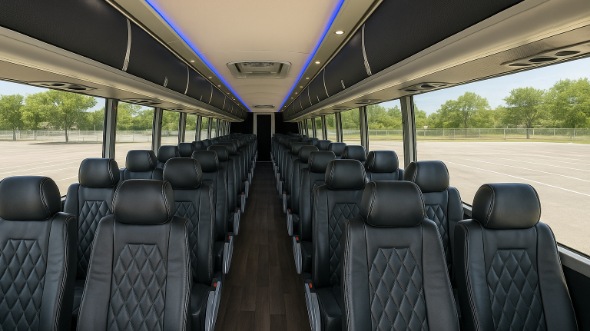 Interior of Charter Bus Company Cary's 54 Passenger Charter Bus in Cary