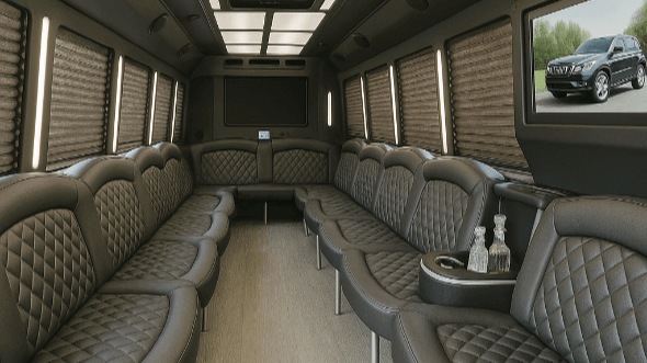 cary 25 passenger party bus interior
